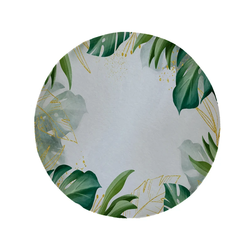 پادری مدل دایره طرح برگ کد 8481 سایز 90 × 90 سانتی متر