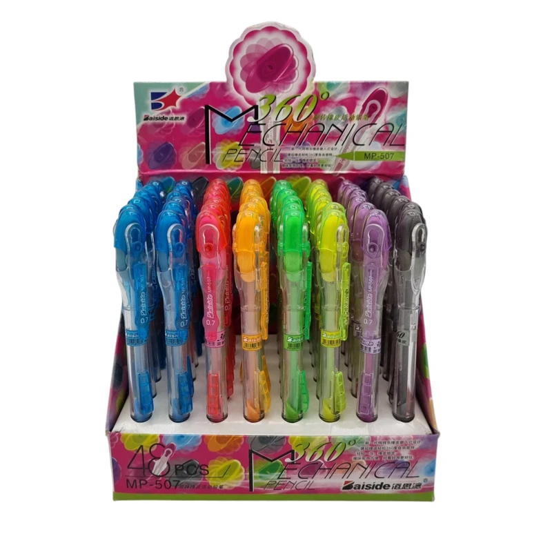 مداد نوکی 0.7 میلی متری بایساید مدل گریپ مجموعه 48 عددی