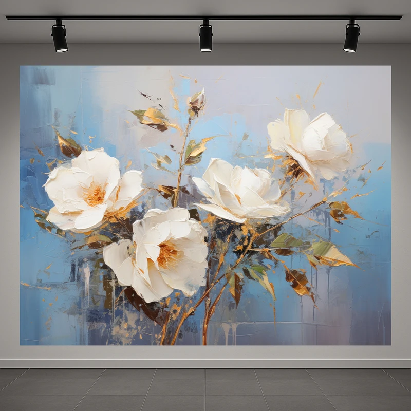 تابلو بوم طرح مخمل نقاشی مدل گل رز کد AR3060201