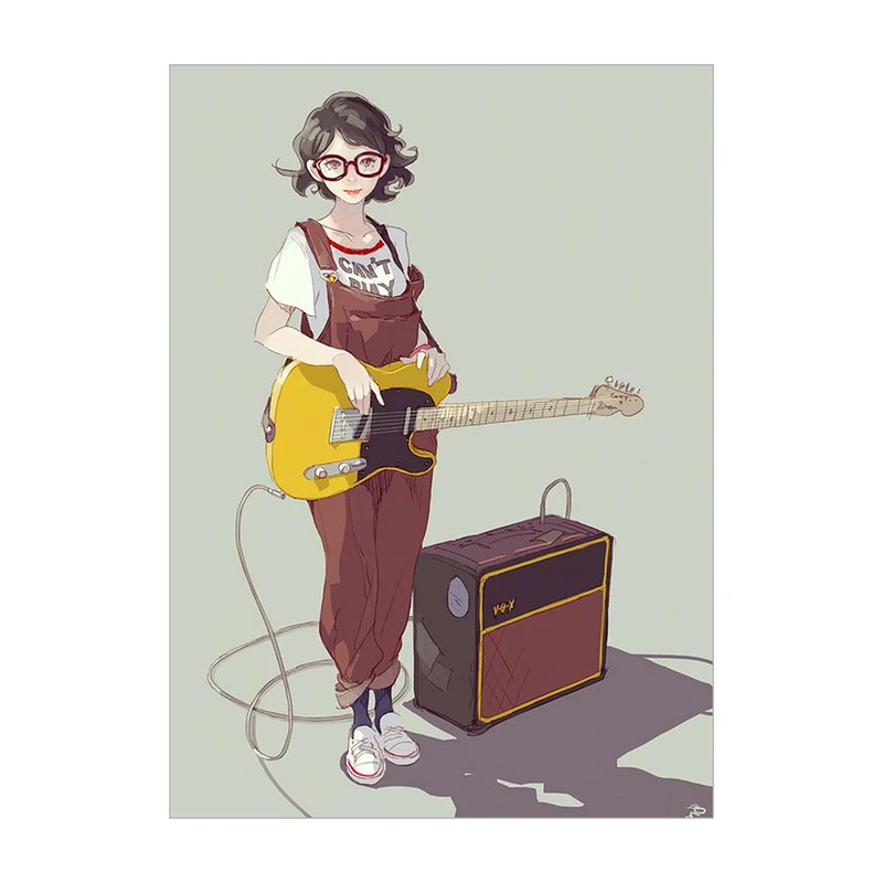 تابلو شاسی طرح دختر گیتاریست Guitar Girl 0051