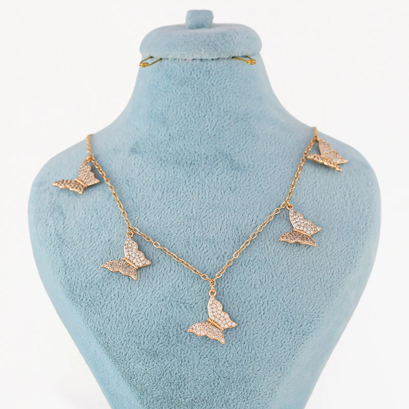 گردنبند زنانه ژوپینگ مدل پروانه کد AAB651