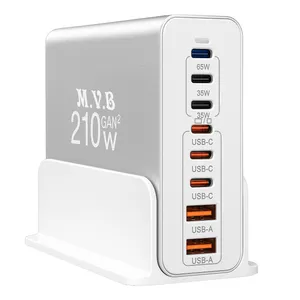 شارژر رومیزی 210 وات 8 پورت ام وی بی مدل GAN 210W