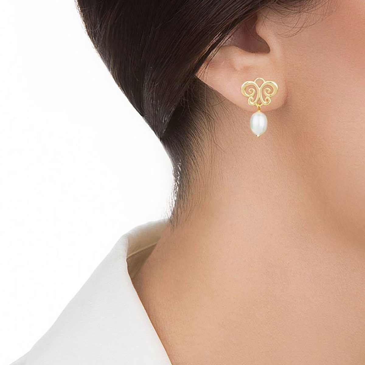 گوشواره طلا 18 عیار زنانه کیا گالری مدل AE079