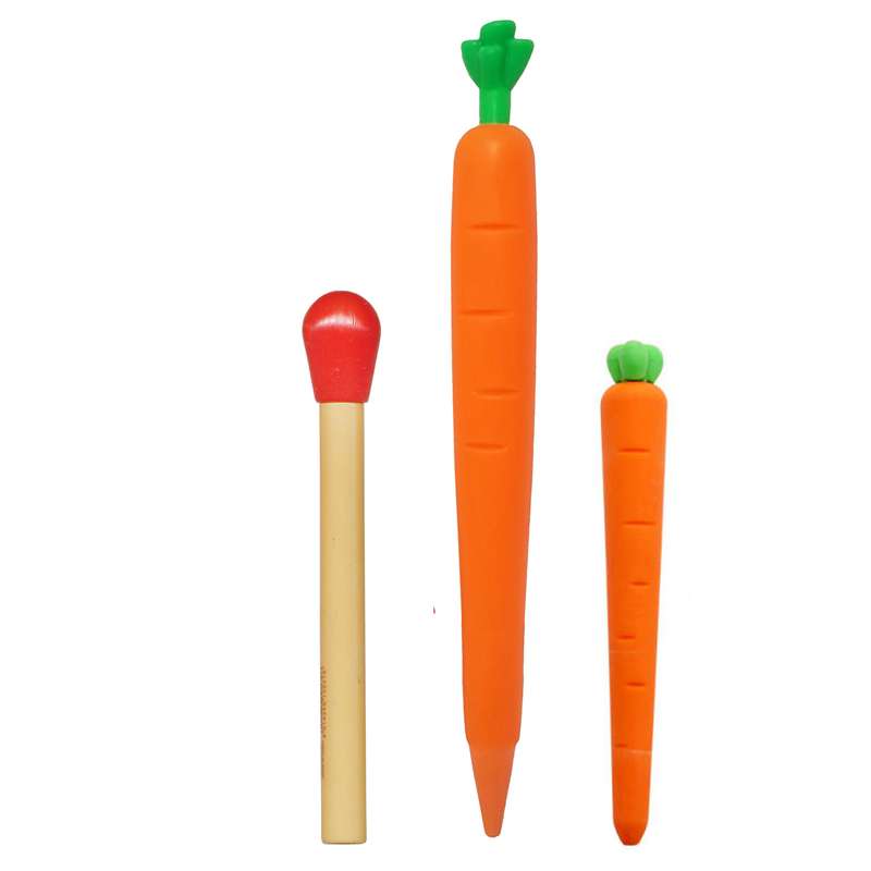 مداد نوکی 0.5 میلی متری مدل هویج به همراه یک بسته نوک و پاک کن