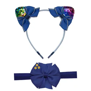 ست هدبند و تل مو دخترانه مدل گوش گربه ای S1001