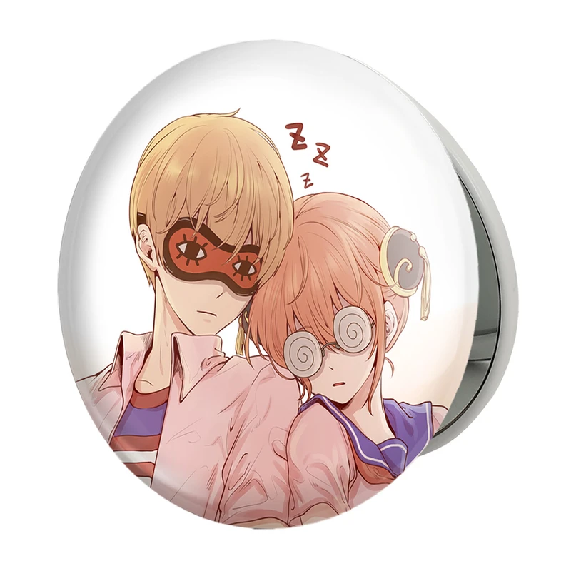 آینه جیبی خندالو طرح اوکیتا و کاگورا انیمه گینتاما مدل تاشو کد 12935 