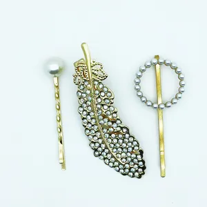 ست گیره و سنجاق مو زنانه مدل نگین دار کد 03 بسته سه عددی