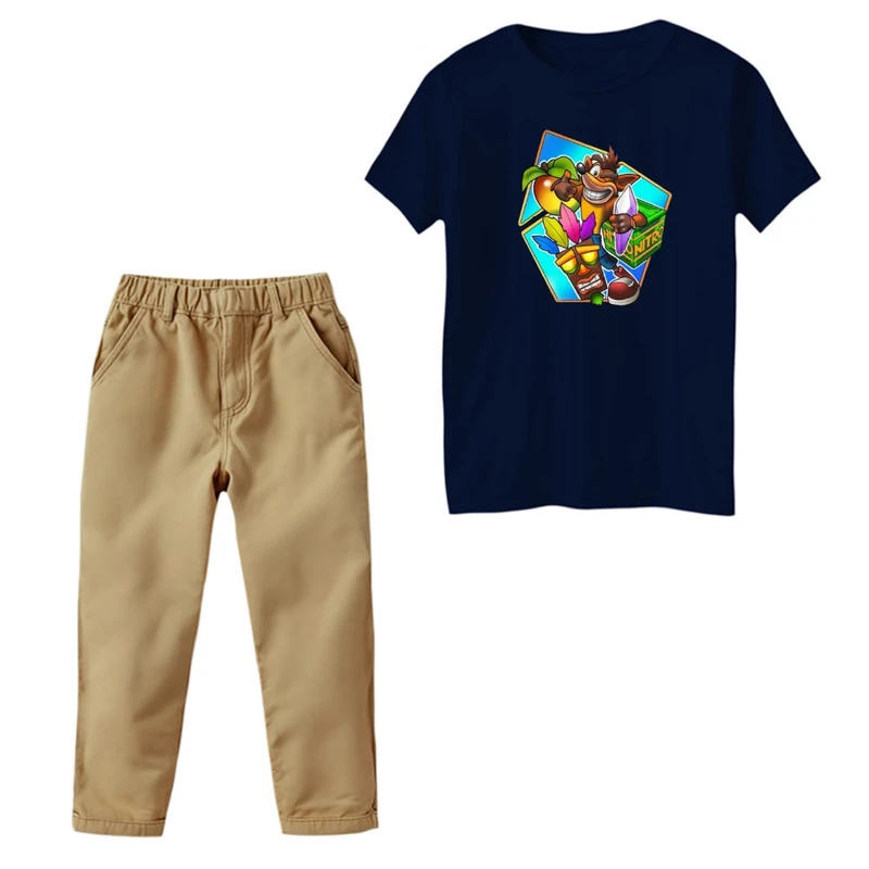 ست تی‌شرت و شلوار پسرانه مدل کراش کد 3