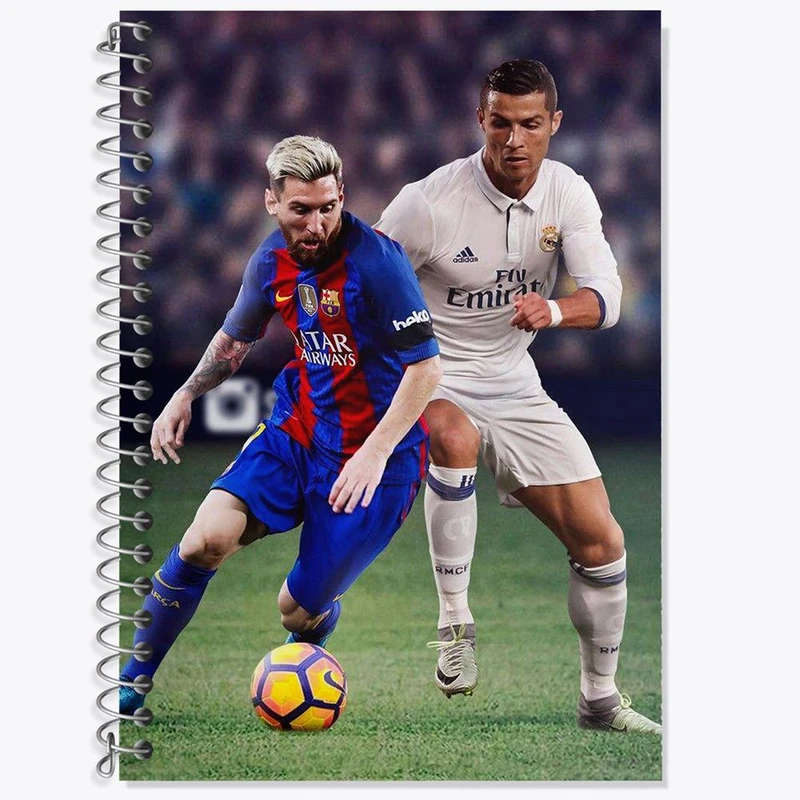 دفتر لغت 50 برگ خندالو مدل کریستیانو رونالدو و لیونل مسی کد 14008