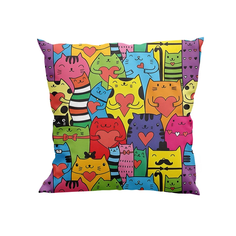 کوسن کودک پاد آفرین سایز 30*30 سانتی متر مدل گربه ها کد DKK1313