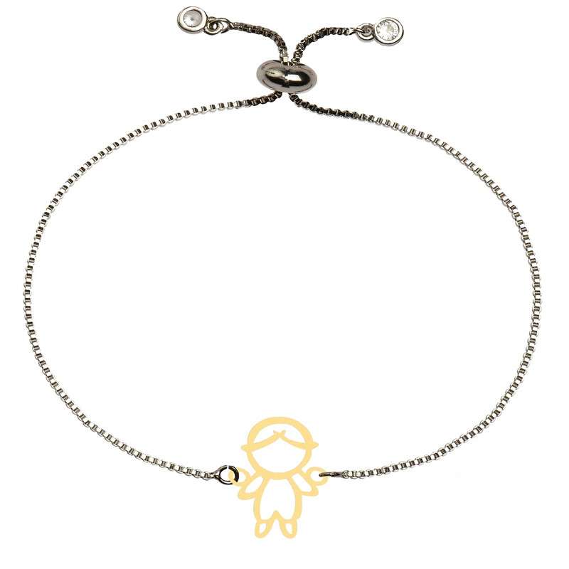 دستبند طلا 18 عیار زنانه الن نار مدل پسر بچه 100363