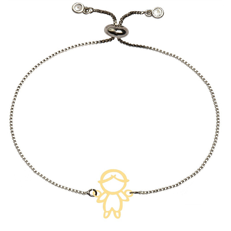 دستبند طلا 18 عیار زنانه الن نار مدل پسر بچه 100363