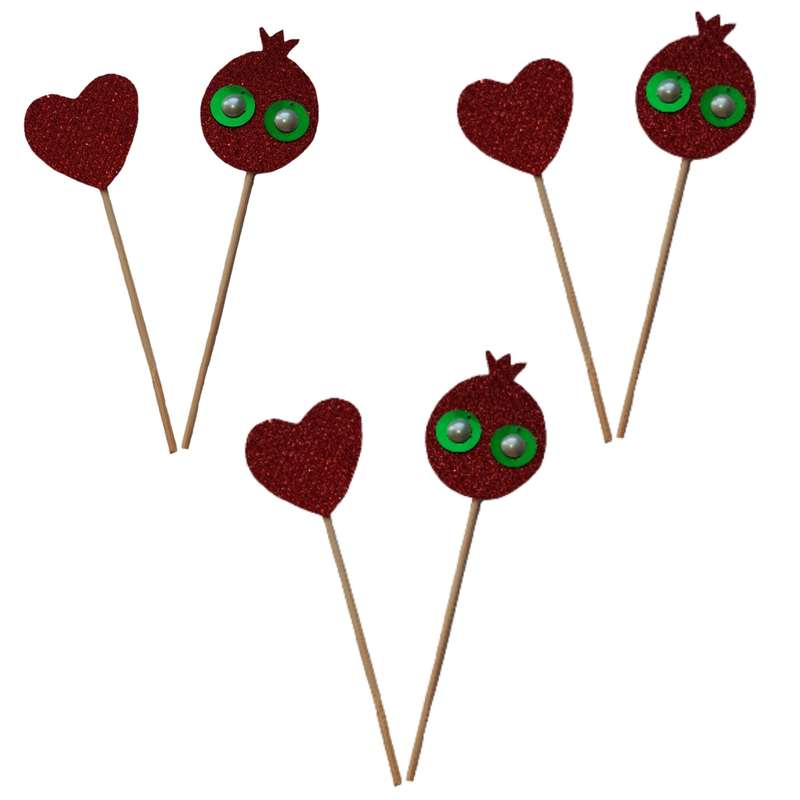 تاپر طرح انار و قلب یلدایی کد202 بسته 6 عددی