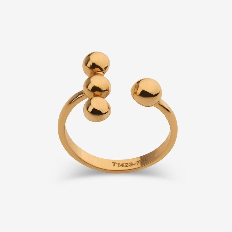 انگشتر طلا 18 عیار زنانه حافا گلد مدل گوی کد r011 سایز 53