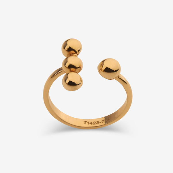 انگشتر طلا 18 عیار زنانه حافا گلد مدل گوی کد r011 سایز 53