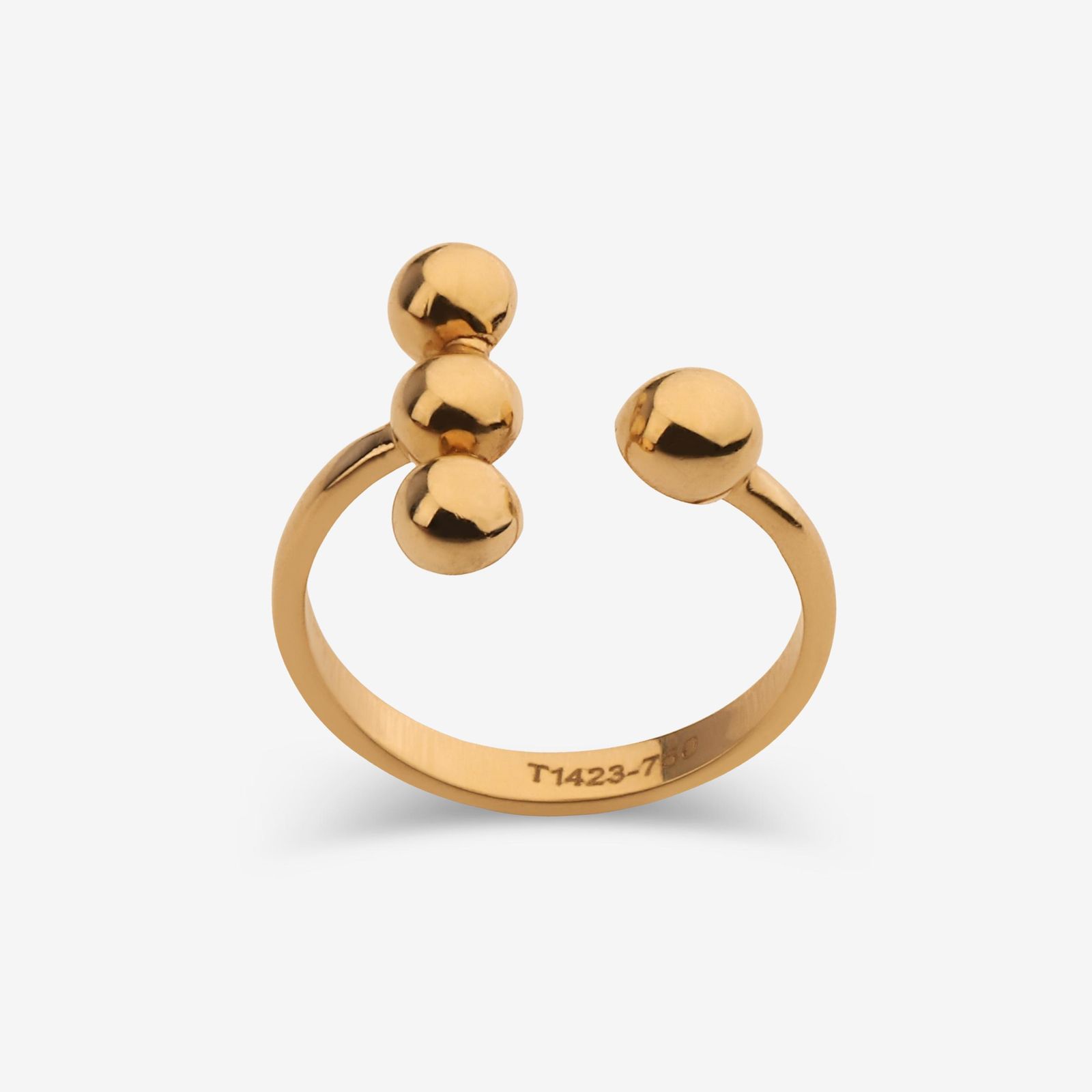 انگشتر طلا 18 عیار زنانه حافا گلد مدل گوی کد r011 سایز 53 -  - 1