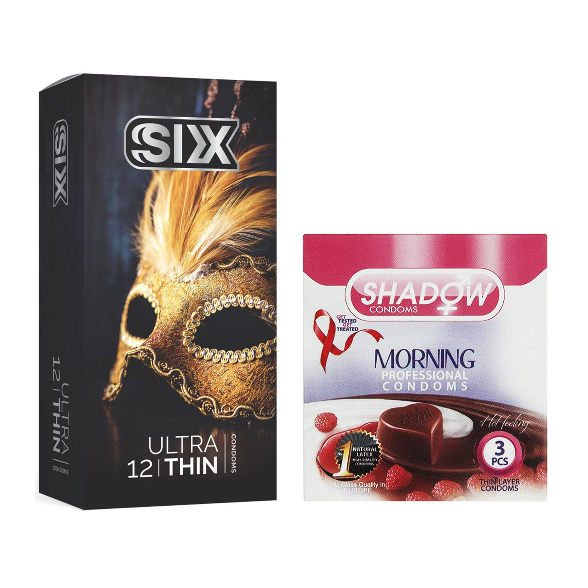  کاندوم سیکس مدل Ultra Thin بسته 12 عددی به همراه کاندوم شادو مدل Morning بسته 3 عددی
