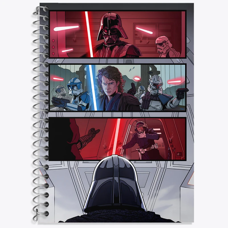 دفتر زبان 50 برگ خندالو مدل دو خط طرح جنگ ستارگان (Star Wars)  کد N4940