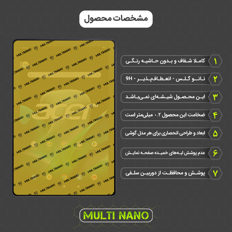 محافظ صفحه نمایش مولتی نانو مدل X-S2N مناسب برای تبلت ایسر Iconia Tab M10 بسته دو عددی