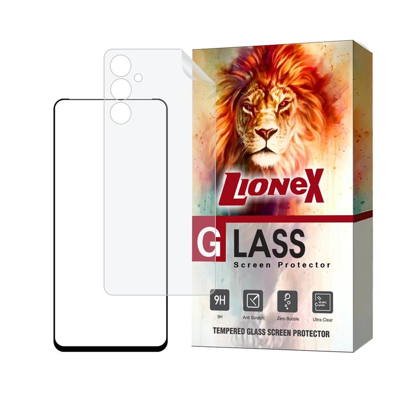 محافظ صفحه نمایش سرامیکی شفاف لایونکس مدل CERAMICNANOLI مناسب برای گوشی موبایل سامسونگ Galaxy M54 5G به همراه محافظ پشت گوشی