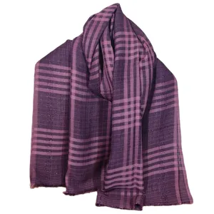 شال زنانه مدل چهار خانه ای لمه دار کد 1034