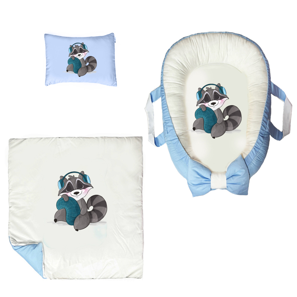 سرویس خواب سه تکه نوزاد مدل گارد محافظ دار طرح روباه کد 037