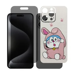 Glass Together model privacy screen protector suitable for Apple iPhone 15 Pro Max mobile phone with cover sticker on the back of the phone