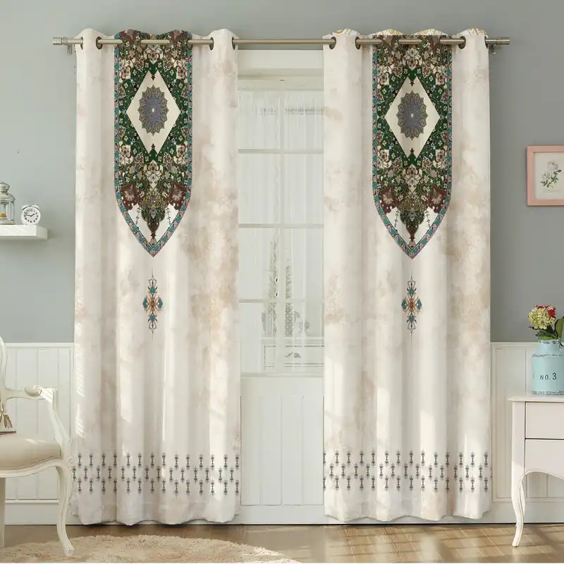 پرده نیروانا طرح سنتی  مدل مخمل کد 9088 سایز 140×280 سانتی متر