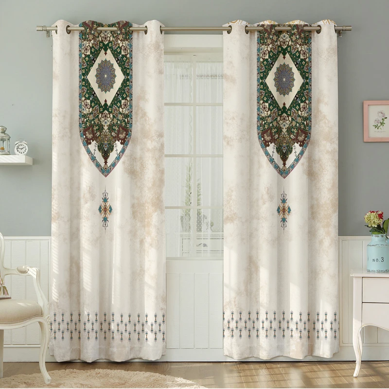 پرده نیروانا طرح سنتی  مدل مخمل کد 9088 سایز 140×280 سانتی متر