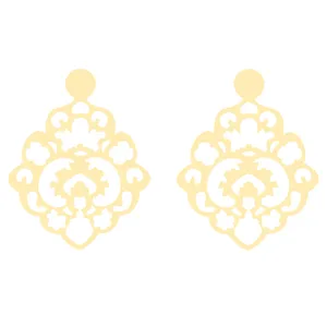 گوشواره طلا 18 عیار زنانه کرابو طرح اسلیمی مدل Kr5109