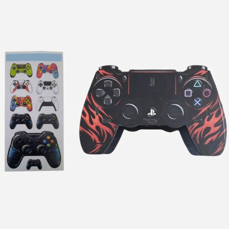 جامدادی رومیزی مدل دسته Ps4 طرح آتش کد mn02 به همراه برچسب 