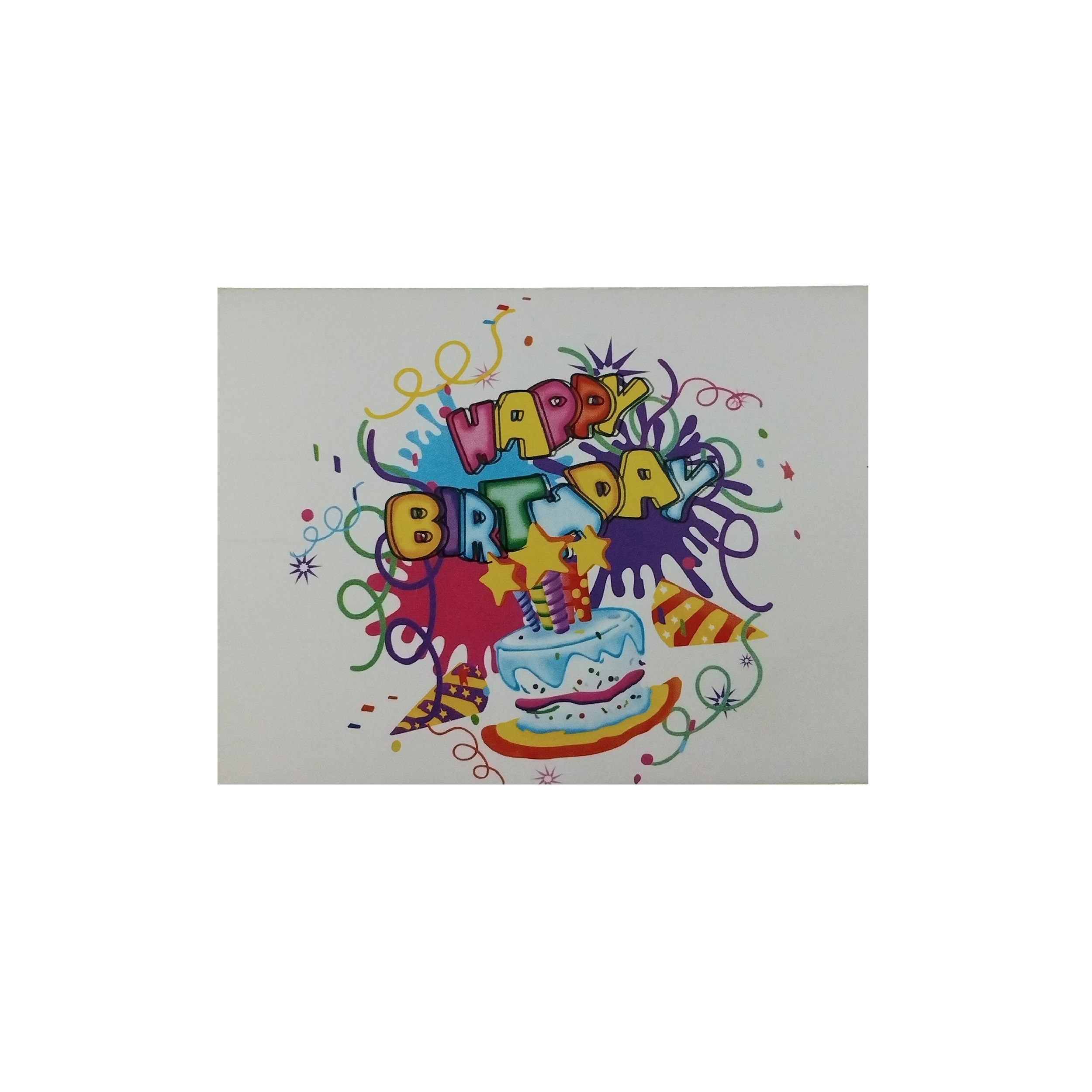 کارت دعوت مدل  happy birtday white بسته 10عددی