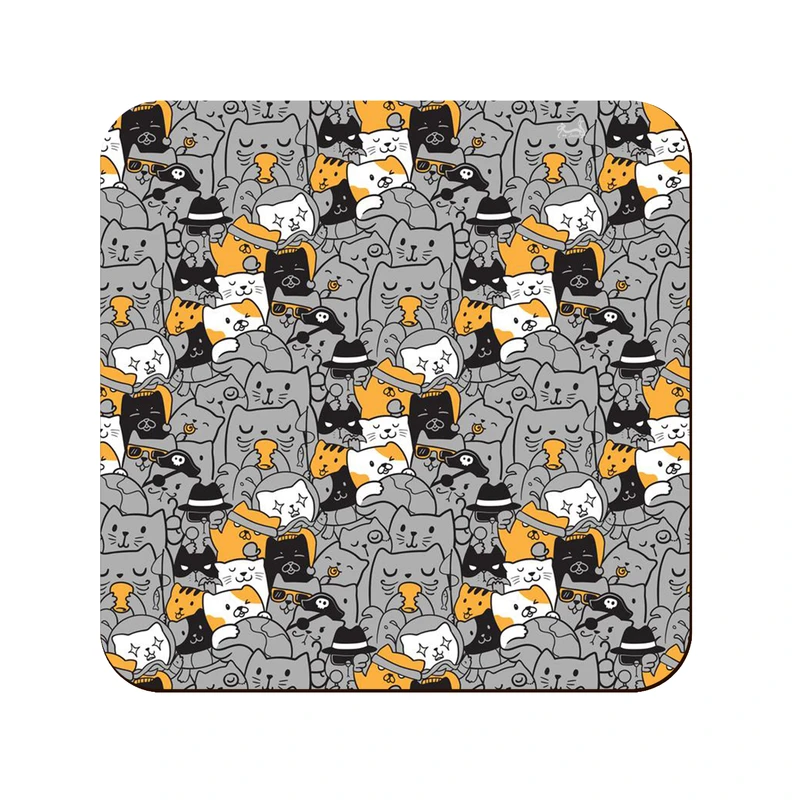 زیر لیوانی لوکسینو مدل گربه های وروجک و فسقلی کد 79