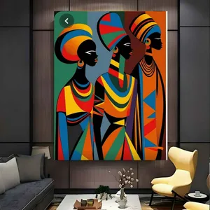 تابلو بوم طرح مخمل نقاشی مدرن مدل زنان آفریقایی کد BK24448