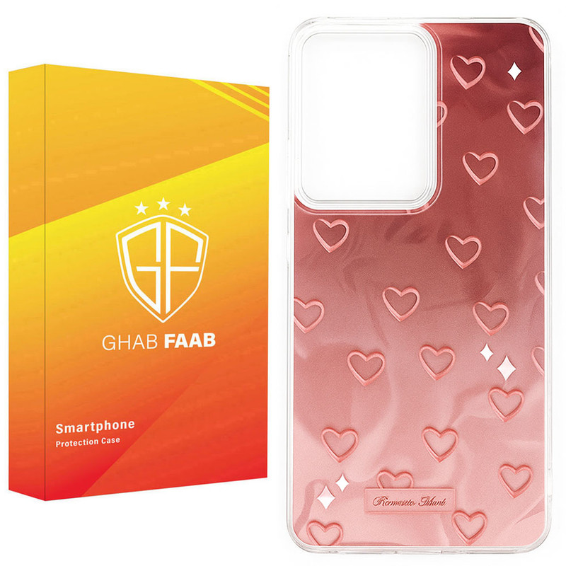 کاور قاب فاب مدل دخترانه طرح Pink Heart مناسب برای گوشی موبایل شیائومی Poco X7 Pro