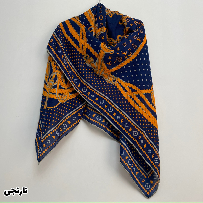 روسری زنانه مدل نخ پنبه پاییزه دور دست دوز کد SIA2