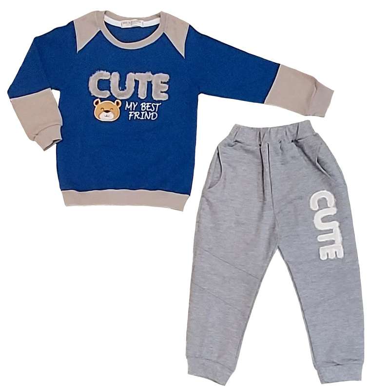 ست تی شرت و شلوار پسرانه مدل خرس بانمک