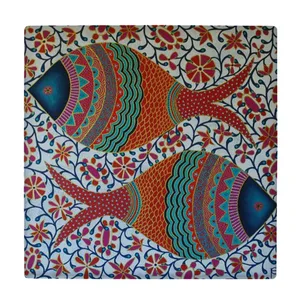  زیر لیوانی طرح نقاشی آبستره دو ماهی کد    4056521_2642