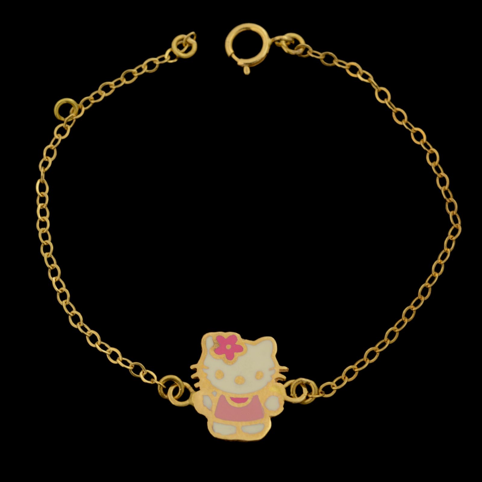 دستبند طلا 18 عیار دخترانه طلای مستجابی مدل عروسکی کد 67063 -  - 1