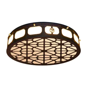 لوستر سقفی وودلایت طرح گره‌چینی دایره