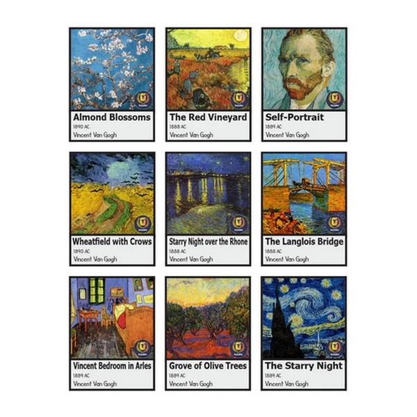 استیکر کالامیکس مدل آثار هنری وینسنت ونگوگ کد vangogh-arts-1 مجموعه 9 عددی عکس شماره 1