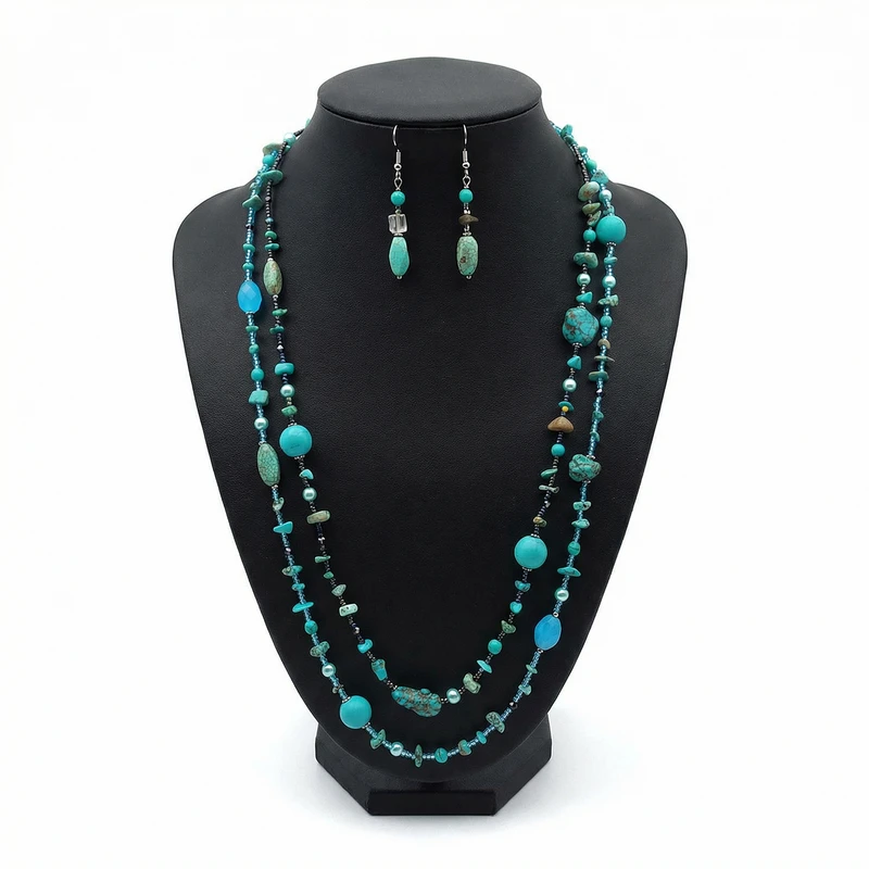 نیم ست زنانه مدل سنگ فیروزه