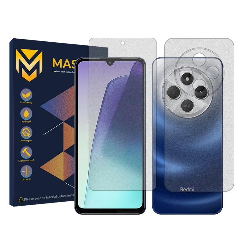 محافظ صفحه نمایش مات مستر مدل Resistant مناسب برای گوشی موبایل شیائومی Redmi 14C به همراه محافظ پشت گوشی 