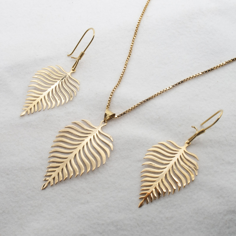 نیم ست طلا 18 عیار زنانه مدل DS14