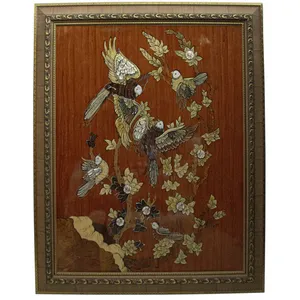 تابلو معرق کاری طرح گل و مرغ مدل N1