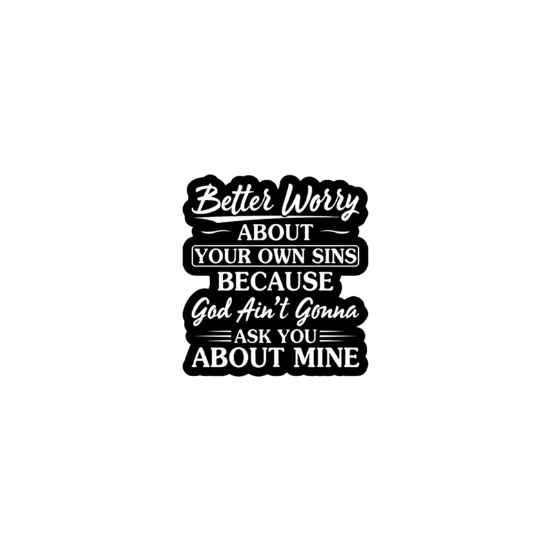 استیکر تزئینی موبایل و تبلت لولو مدل  بهتره نگران گناهان خودت باشی چون خدا راجب گناهان من ازت نمیپرسه کد 322