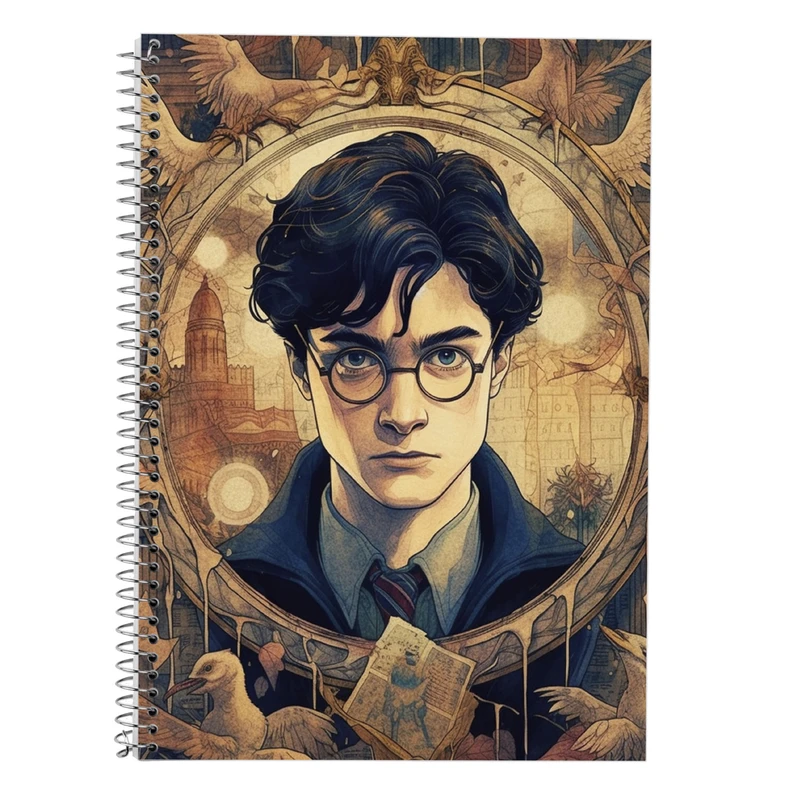 دفتر زبان 50 برگ مدوپد مدل سه خط طرح هری پاتر harrypotter کد DF10298