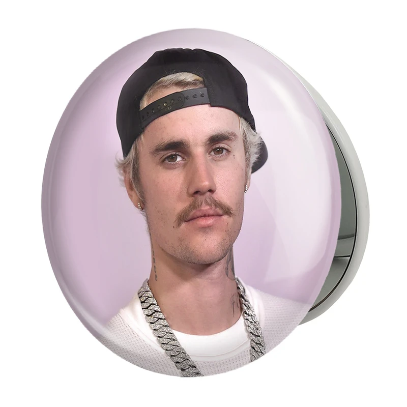 آینه جیبی خندالو طرح جاستین بیبر Justin Bieber مدل تاشو کد 2698 