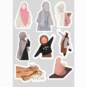 استیکر طرح دختران حجابی مجموعه 8 عددی