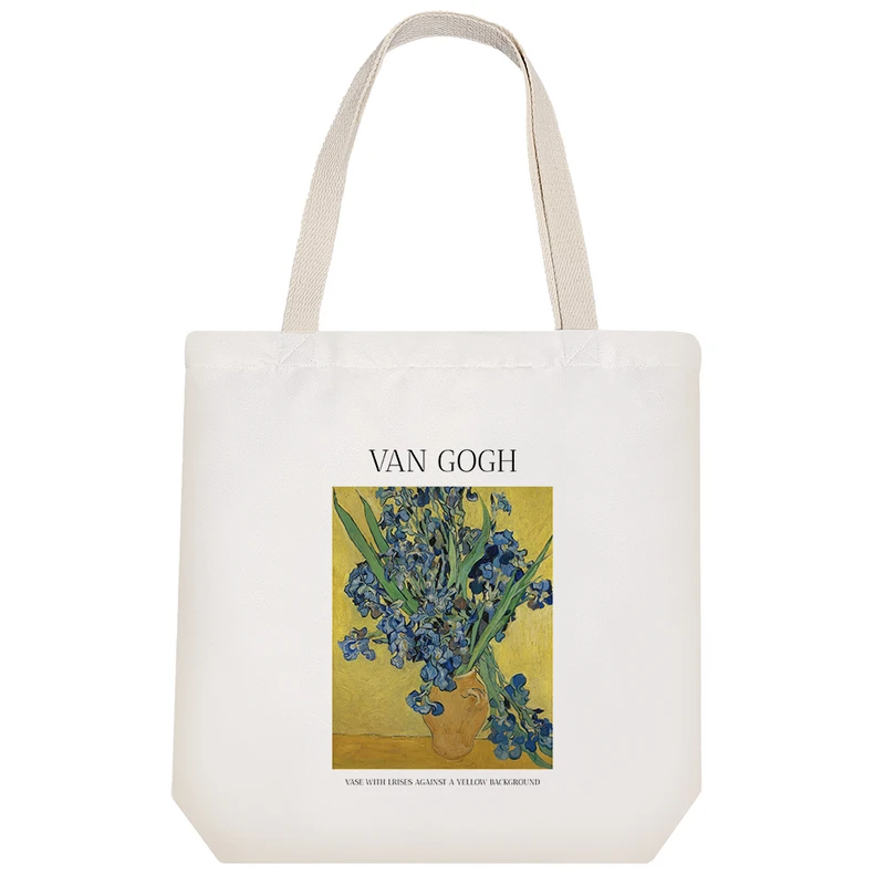 ساک خرید خندالو مدل گلدان زنبق ونسان ونگوگ کد H2023